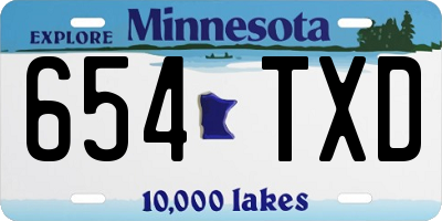 MN license plate 654TXD