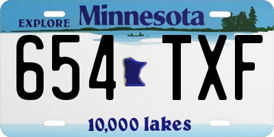 MN license plate 654TXF