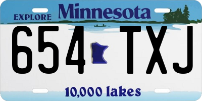 MN license plate 654TXJ