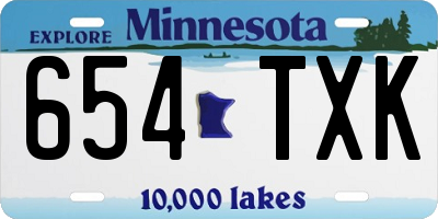 MN license plate 654TXK