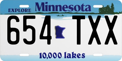 MN license plate 654TXX