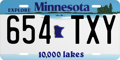MN license plate 654TXY