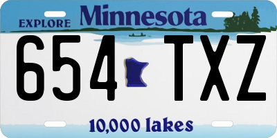 MN license plate 654TXZ