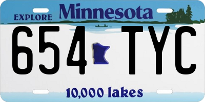 MN license plate 654TYC
