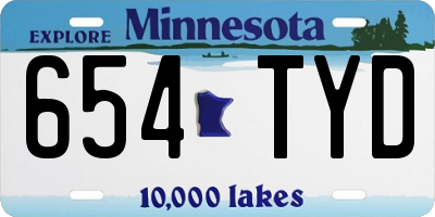 MN license plate 654TYD