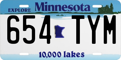 MN license plate 654TYM