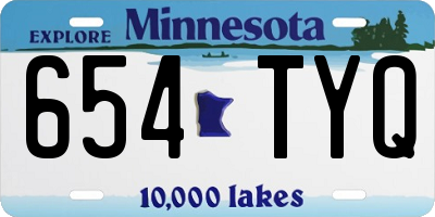 MN license plate 654TYQ