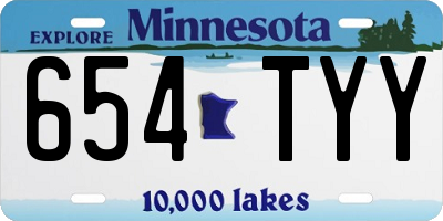 MN license plate 654TYY