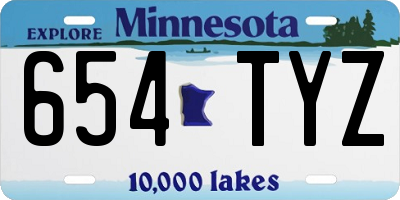 MN license plate 654TYZ