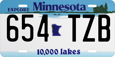 MN license plate 654TZB