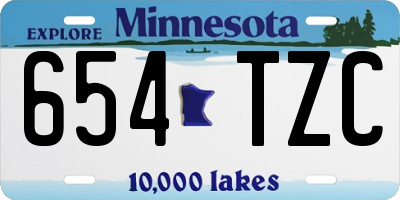 MN license plate 654TZC