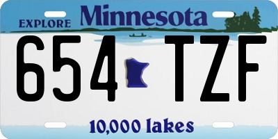 MN license plate 654TZF