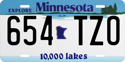 MN license plate 654TZO