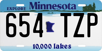 MN license plate 654TZP