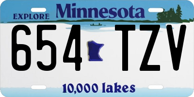 MN license plate 654TZV