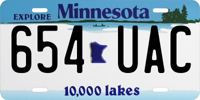 MN license plate 654UAC