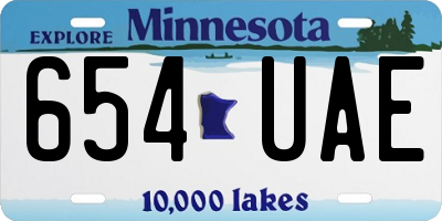 MN license plate 654UAE