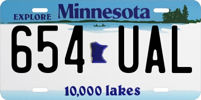 MN license plate 654UAL