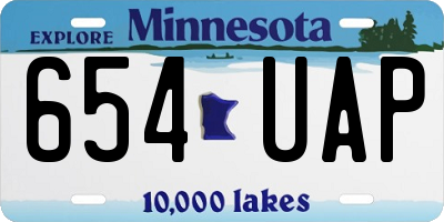 MN license plate 654UAP