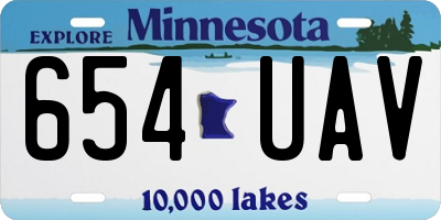 MN license plate 654UAV
