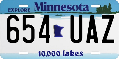 MN license plate 654UAZ