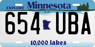 MN license plate 654UBA