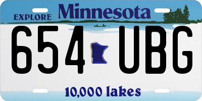 MN license plate 654UBG