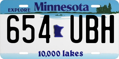 MN license plate 654UBH