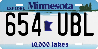 MN license plate 654UBL