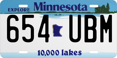 MN license plate 654UBM
