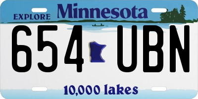 MN license plate 654UBN