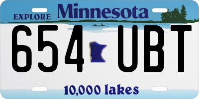 MN license plate 654UBT