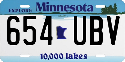 MN license plate 654UBV