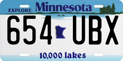 MN license plate 654UBX