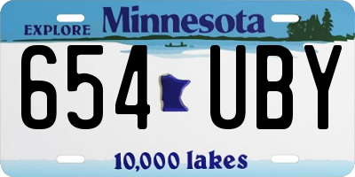 MN license plate 654UBY