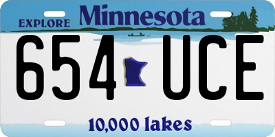 MN license plate 654UCE