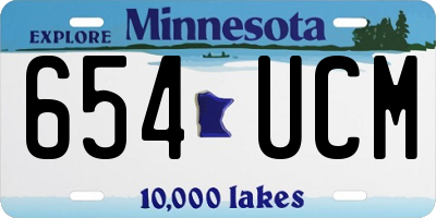 MN license plate 654UCM