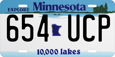 MN license plate 654UCP