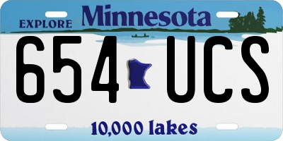 MN license plate 654UCS