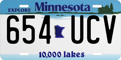 MN license plate 654UCV