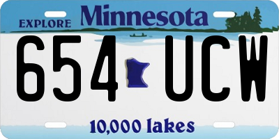 MN license plate 654UCW