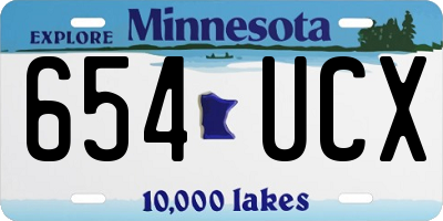 MN license plate 654UCX