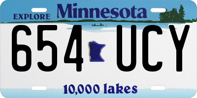 MN license plate 654UCY