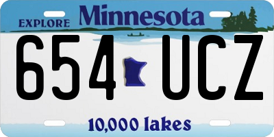MN license plate 654UCZ