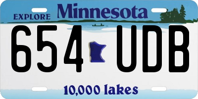 MN license plate 654UDB