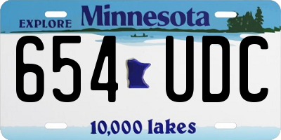 MN license plate 654UDC