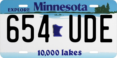 MN license plate 654UDE