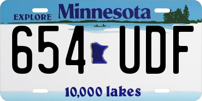 MN license plate 654UDF