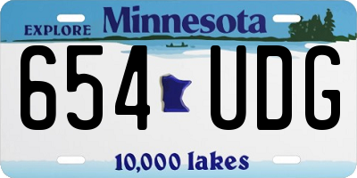 MN license plate 654UDG