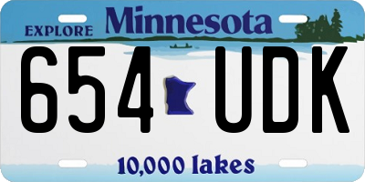 MN license plate 654UDK